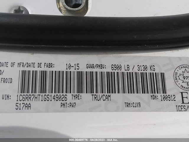 RAM 1500 Sport 2016 1C6RR7HT1GS149026 Image 9