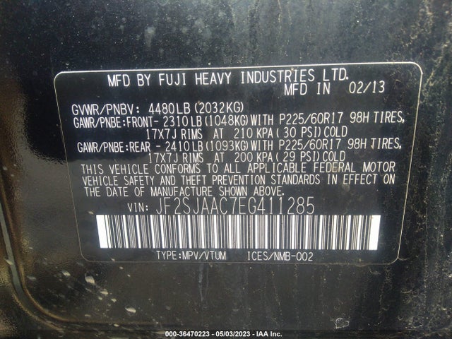 JF2SJAAC7EG411285 Subaru Forester 2.5i
