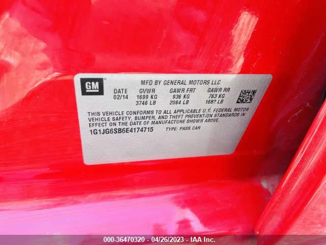 Chevrolet Sonic Rs 2014 1G1JG6SB6E4174715 Image 8