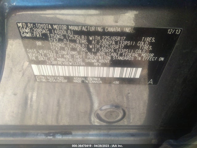 Toyota Rav4 Xle 2014 2T3RFREV8EW133784 Image 9