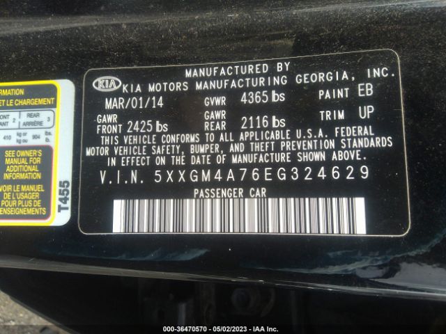 5XXGM4A76EG324629 KIA Optima Lx