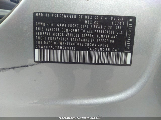 3VW167AJ7GM269345 Volkswagen Jetta Sedan 1.4t S