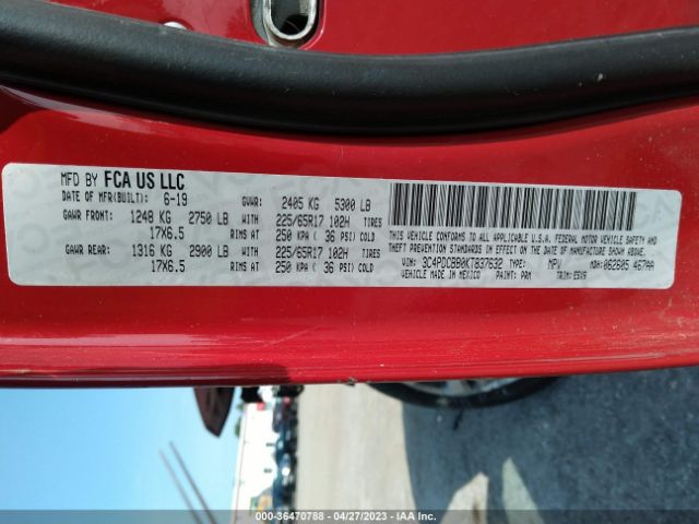 3C4PDCBB0KT837632 Dodge JOURNEY SE