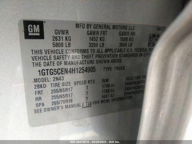 1GTG5CEN4H1254905 GMC Canyon 2wd Sle