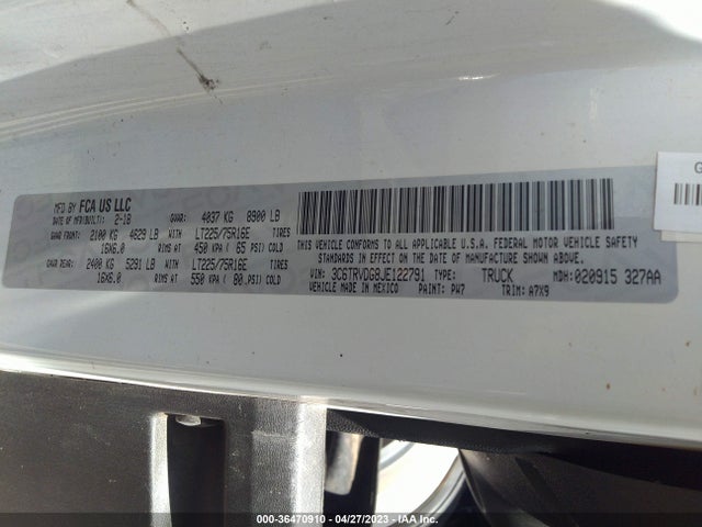 RAM Promaster Cargo Van 2018 3C6TRVDG8JE122791 Image 9