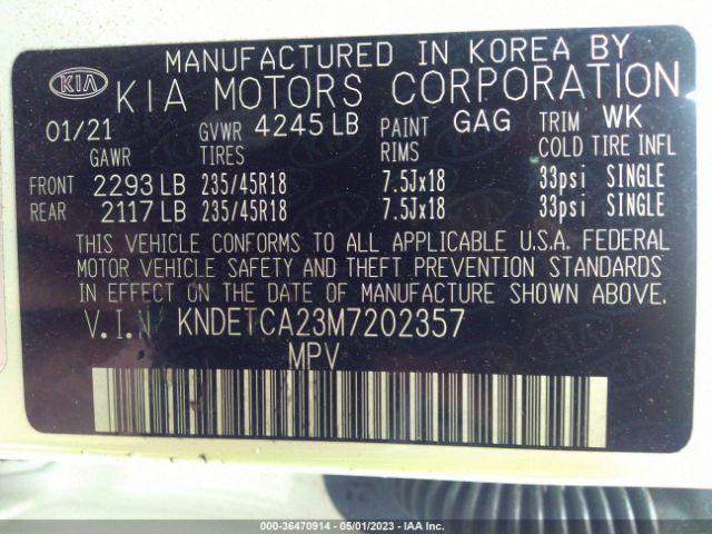 KNDETCA23M7202357 KIA Seltos Sx
