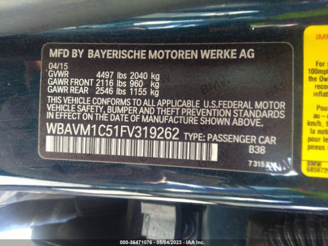 WBAVM1C51FV319262 BMW X1 Sdrive28i