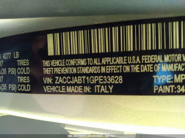 ZACCJABT1GPE33628 Jeep Renegade Latitude