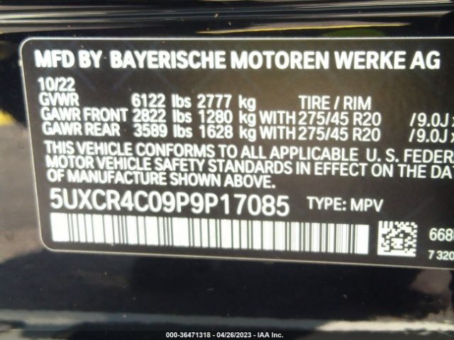 5UXCR4C09P9P17085 BMW X5 Sdrive40i