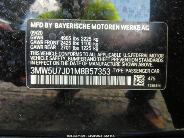 3MW5U7J01M8B57353 BMW 3 Series M340i