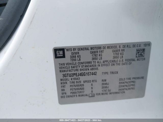 3GTU2PEJ4GG167442 GMC Sierra 1500 Denali