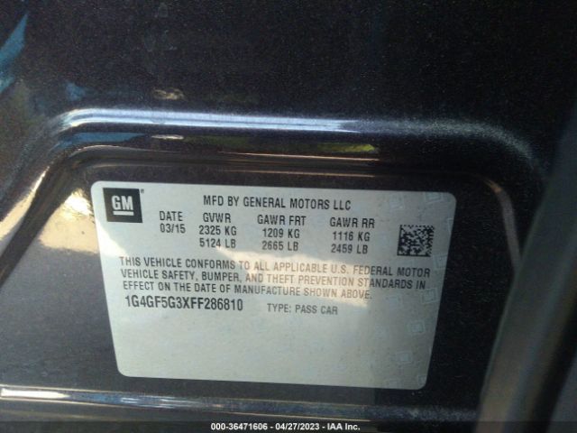 1G4GF5G3XFF286810 Buick Lacrosse Premium Ii