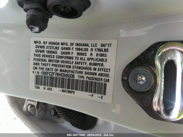 Honda Civic Sedan Ex 2017 19XFC2F78HE045336 Image 9