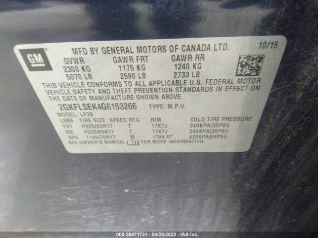 2GKFLSEK4G6153266 GMC Terrain Sle