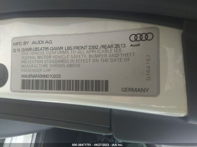 WAUENAF43HN010203 Audi A4 Premium Plus