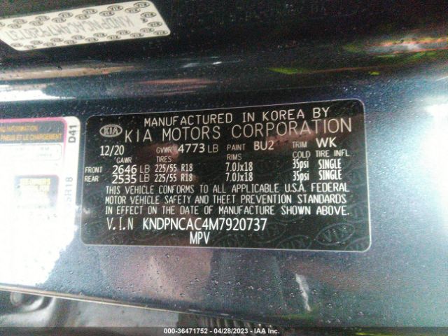 KNDPNCAC4M7920737 KIA Sportage Ex