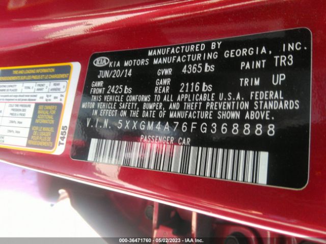 5XXGM4A76FG368888 KIA Optima Lx