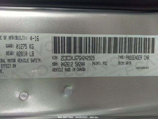 2C3CDXJG7GH242929 Dodge Charger Sxt
