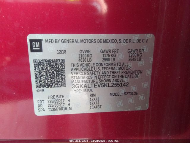 3GKALTEV5KL255142 GMC Terrain Sle