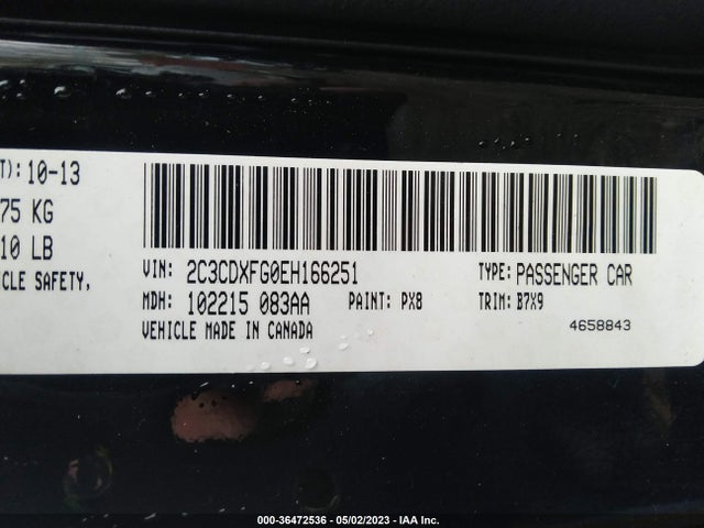 Dodge Charger Se 2014 2C3CDXFG0EH166251 Image 9