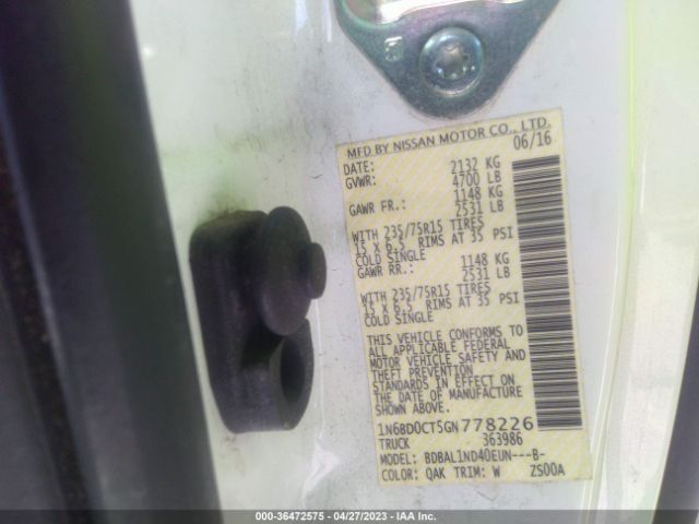 1N6BD0CT5GN778226 Nissan FRONTIER S