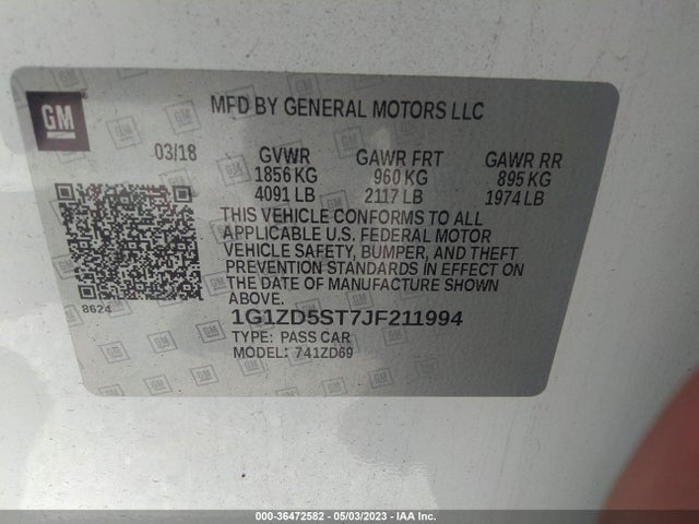 Chevrolet MALIBU LT 2018 1G1ZD5ST7JF211994 Image 10