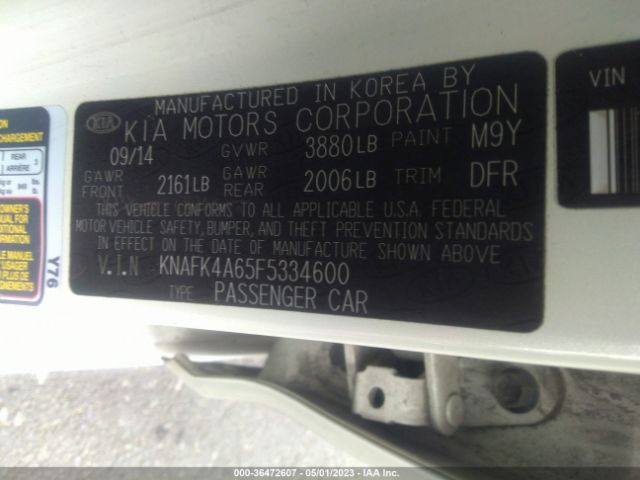 KNAFK4A65F5334600 KIA FORTE LX