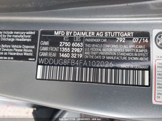 WDDUG8FB4FA102026 Mercedes-Benz S-class S 550