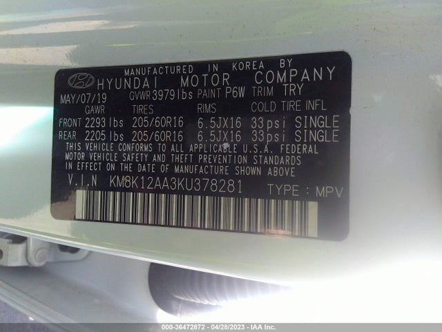 Hyundai Kona Se 2019 KM8K12AA3KU378281 Image 11