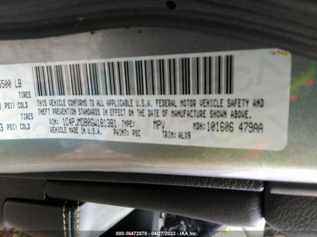 1C4PJMDB0GW181381 Jeep Cherokee Limited