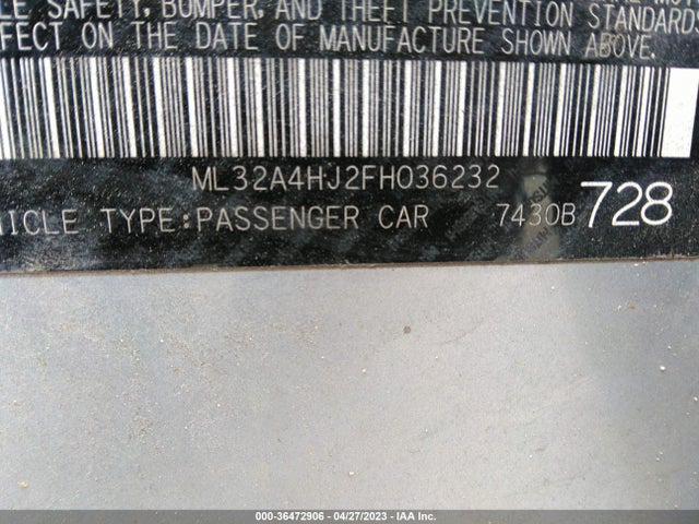 ML32A4HJ2FH036232 Mitsubishi Mirage Es/rf