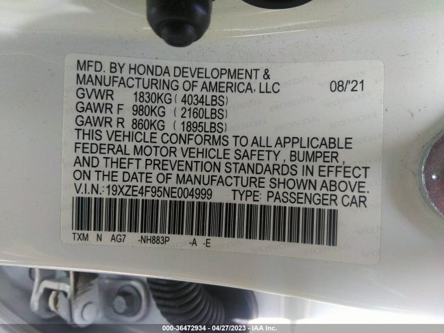 Honda Insight Touring 2022 19XZE4F95NE004999 Image 9
