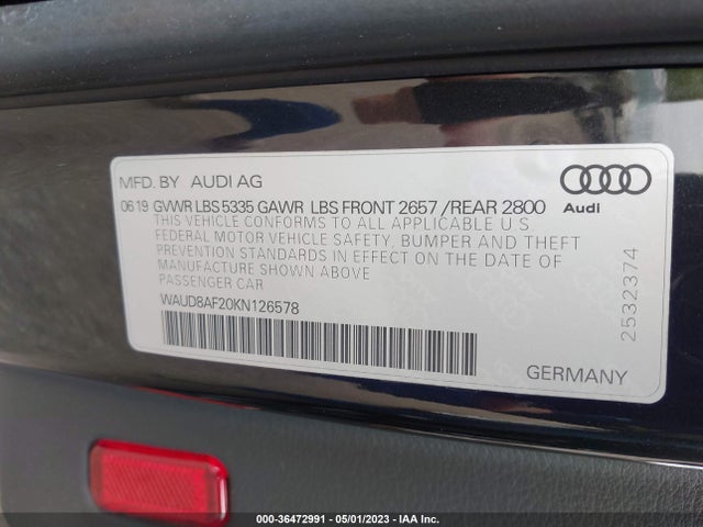 WAUD8AF20KN126578 Audi A6 PREMIUM