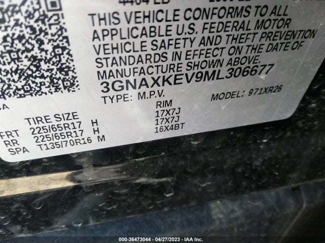 Chevrolet EQUINOX LT 2021 3GNAXKEV9ML306677 Image 9