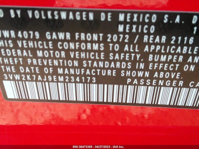 3VW2K7AJ9EM234173 Volkswagen Jetta Sedan S