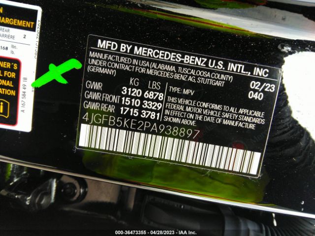 4JGFB5KE2PA938897 Mercedes-Benz Gle Gle 450