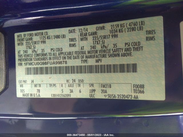 1FMCU0G98FUA99878 Ford ESCAPE SE