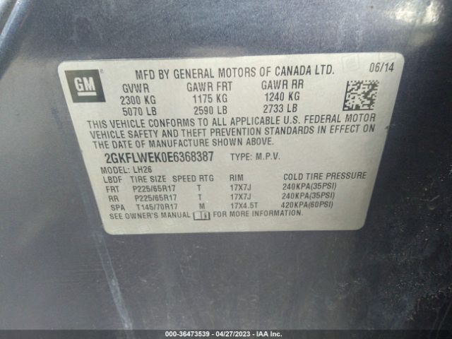2GKFLWEK0E6368387 GMC Terrain Sle
