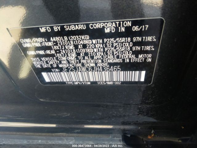 JF2SJAWC6JH436465 Subaru Forester Touring