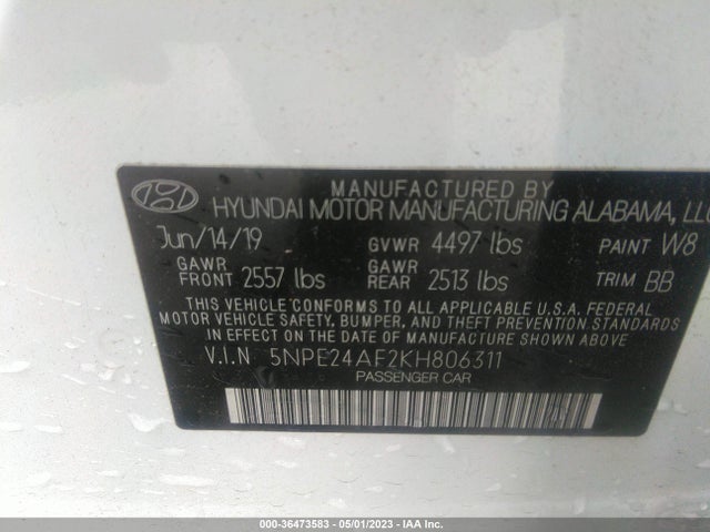 Hyundai SONATA SE 2019 5NPE24AF2KH806311 Image 10