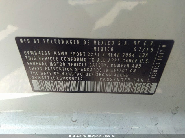 3VW4T7AUXGM006752 Volkswagen GOLF GTI S