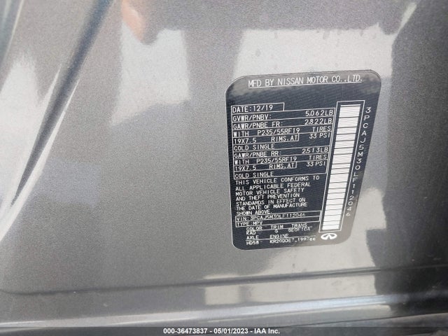 2020 INFINITI QX50 ESSENTIAL VIN: 3PCAJ5M30LF112046