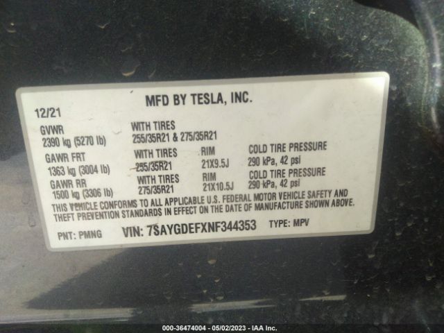 7SAYGDEFXNF344353 Tesla Model Y Performance