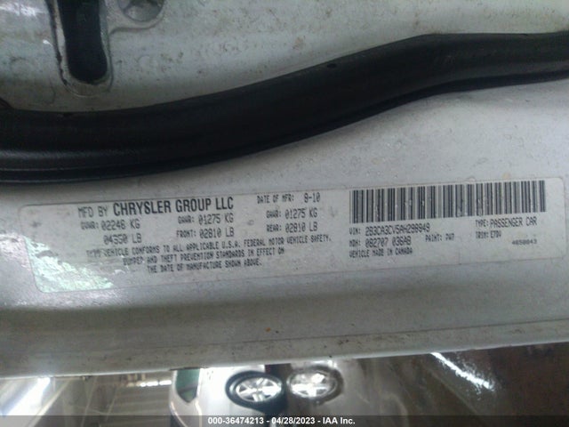 2010 DODGE CHARGER SXT VIN: 2B3CA3CV5AH298949