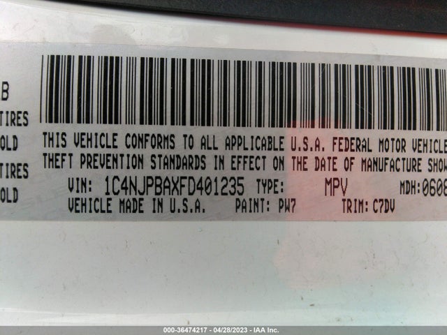 1C4NJPBAXFD401235 Jeep Patriot Altitude Edition