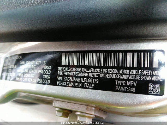 2020 JEEP RENEGADE SPORT VIN: ZACNJAAB1LPL66179