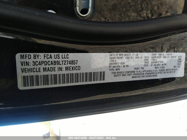 Dodge Journey Se Value 2020 3C4PDCAB9LT274857 Image 9