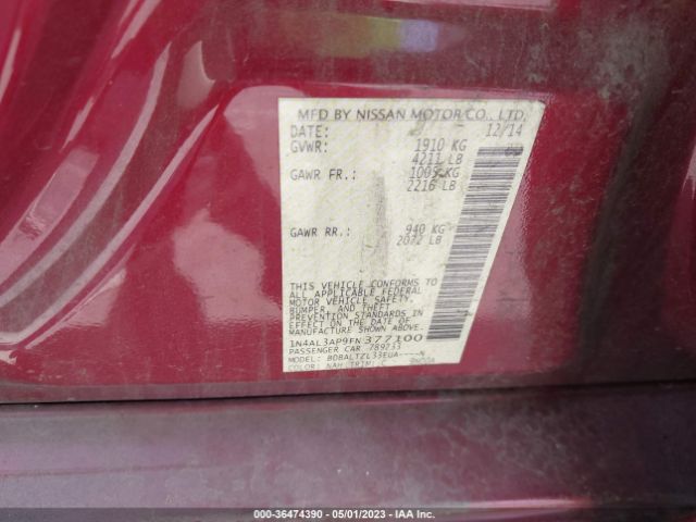 1N4AL3AP9FN377100 Nissan Altima 2.5 Sl