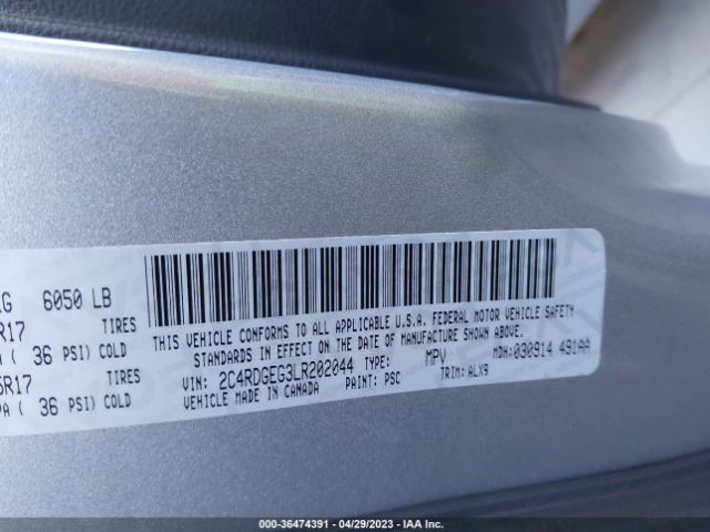 2C4RDGEG3LR202044 Dodge Grand Caravan Gt