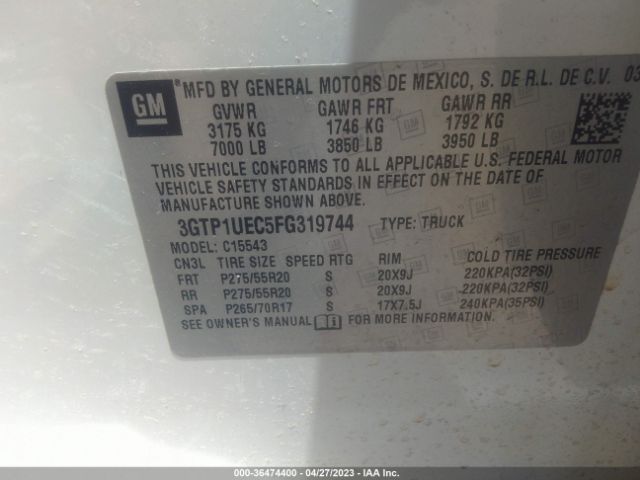 3GTP1UEC5FG319744 GMC Sierra 1500 Sle